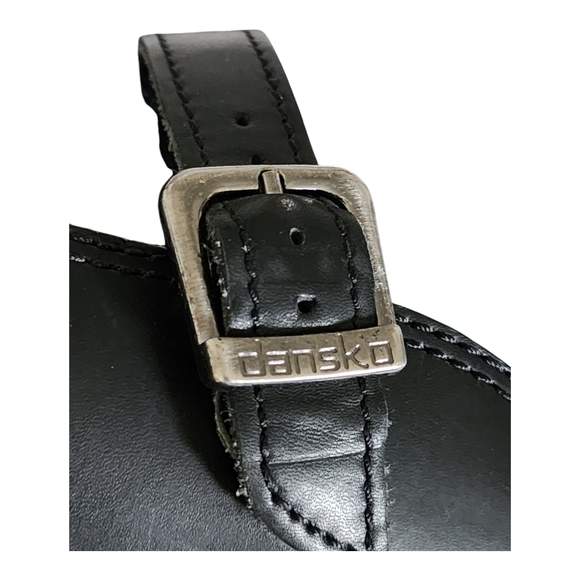 Dansko Merrie Mary Jane Black Leather Black Clogs/Mules Size 40 Euro/9.5-10 US - Picture 5 of 13